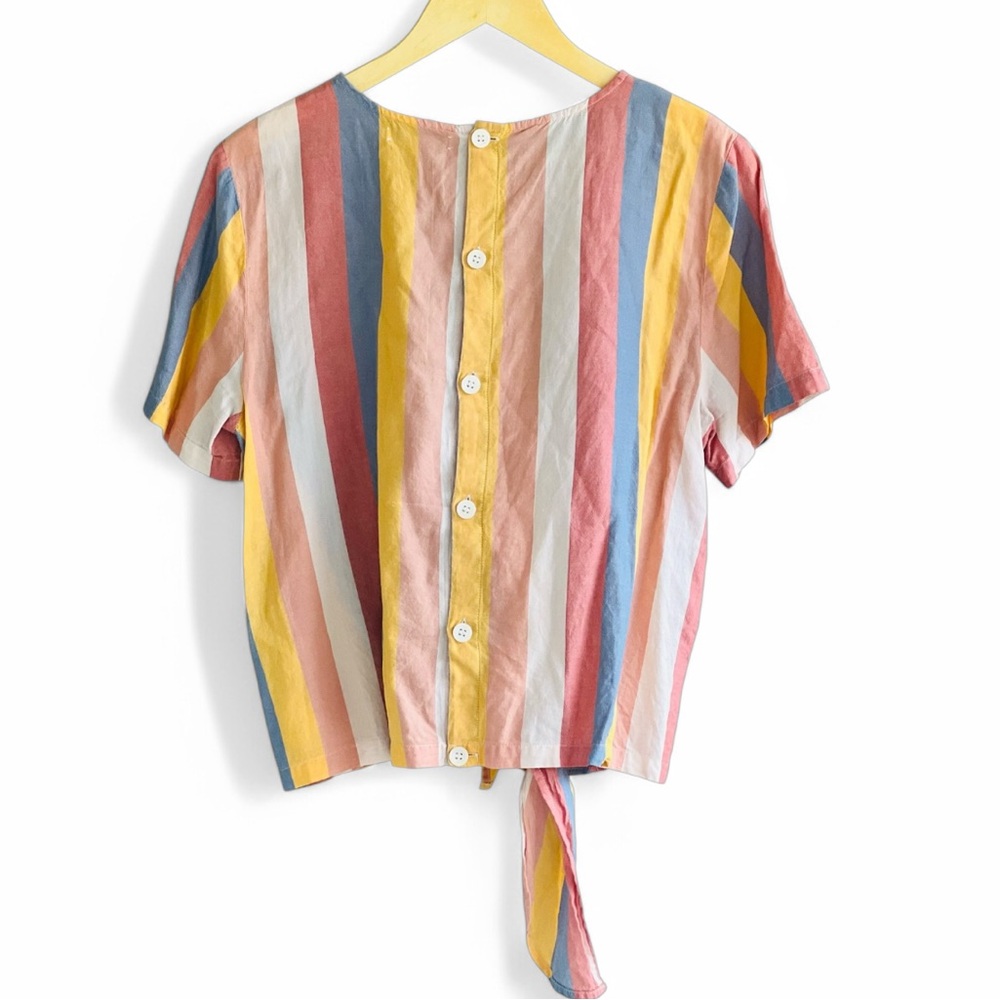 Madewell Button - Back Tie Tee In Sherbet Stripe - Picture 13 of 14